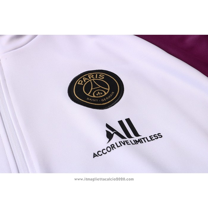 Tuta da Track Giacca Paris Saint-Germain Jordan 2020 2021 Bianco